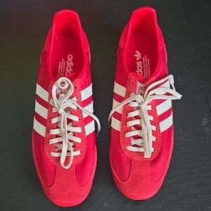 New Adidas Scarlet Sneakers with Ivory Stripes